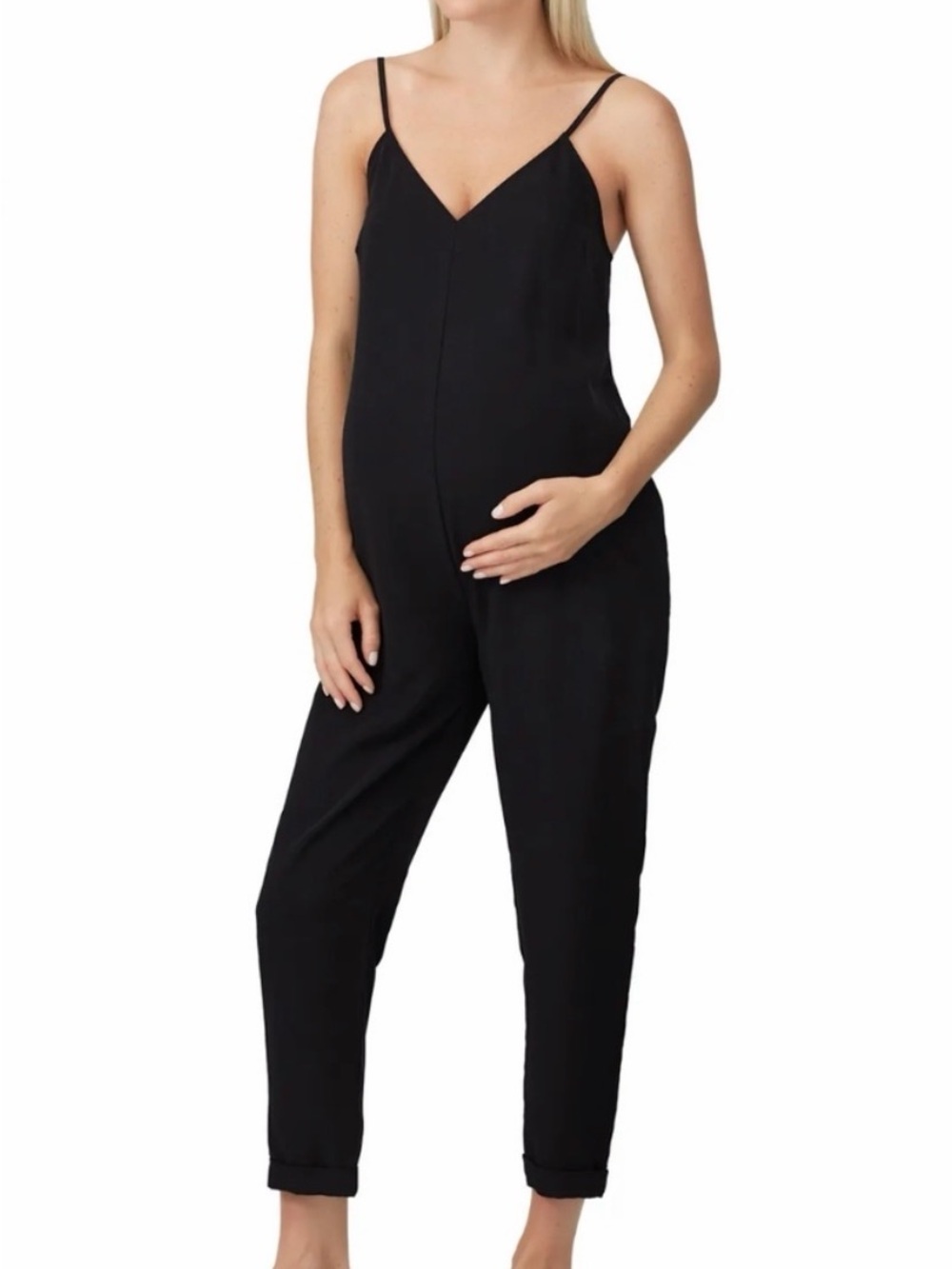 Hatch Black V-Neck Slip-Style Jumpsuit
